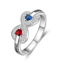 Load image into Gallery viewer, Anillo de amor infinito personalizado con piedra natal para mujer