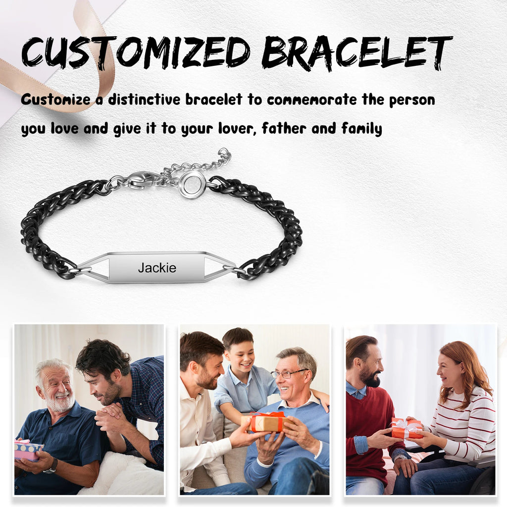 Pulsera magnética personalizada de acero inoxidable para parejas