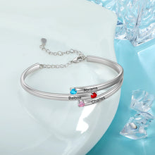 Load image into Gallery viewer, pulsera personalizada con 4 piedras de nacimiento para mujer