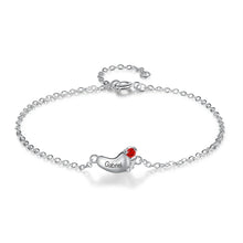 Load image into Gallery viewer, Pulsera personalizada de pies de bebé con piedra natal