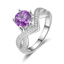 Load image into Gallery viewer, Anillos de promesa de piedra natal personalizados para mujer