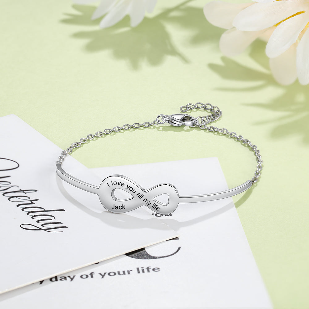 Pulseras personalizadas de acero inoxidable para mujer