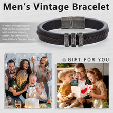 Load image into Gallery viewer, Pulsera de cuero con grabado personalizado para hombre