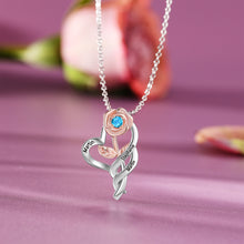 Load image into Gallery viewer, Colgante de flor de Rosa personalizada con piedra natal