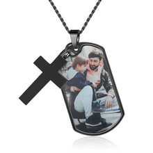 Load image into Gallery viewer, Collar de Etiqueta de perro con foto personalizada para hombres