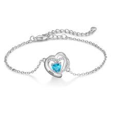 Load image into Gallery viewer, Pulseras con dijes de corazón entrelazado personalizadas para mujer