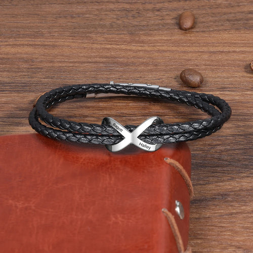 Pulseras Infinity de acero inoxidable para hombre y mujer