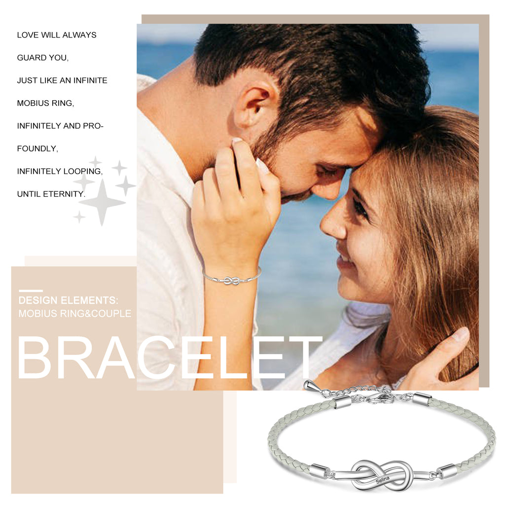 pulsera personalizada Infinity pareja para hombre y mujer