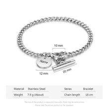 Cargar imagen en el visor de la galería, pulsera personalizada con grabado de nombre para hombre y mujer