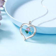 Load image into Gallery viewer, collar de corazón personalizado con grabado de 1-8 nombres