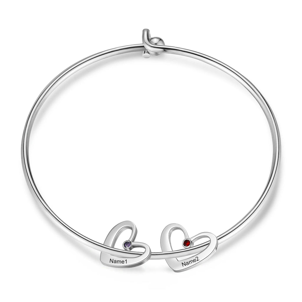 Pulsera personalizada de acero inoxidable con colgante de corazón