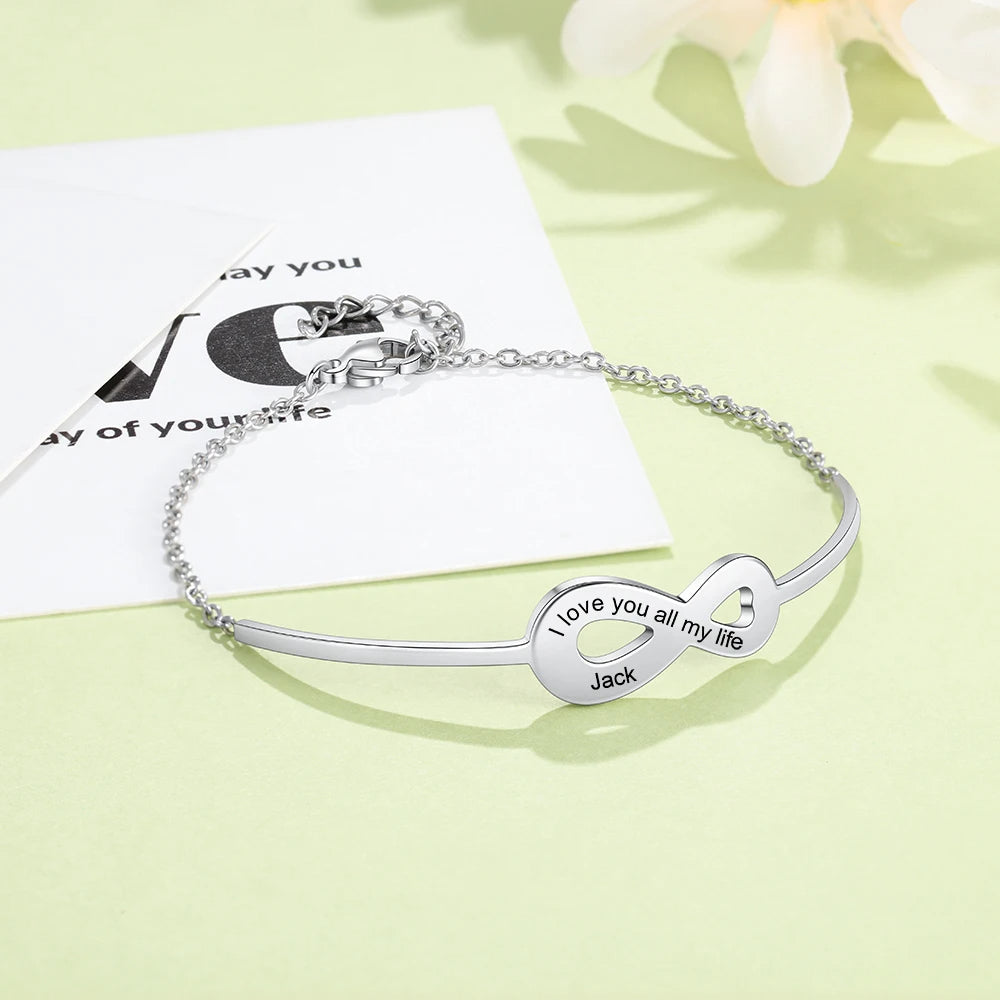 Pulseras personalizadas de acero inoxidable para mujer