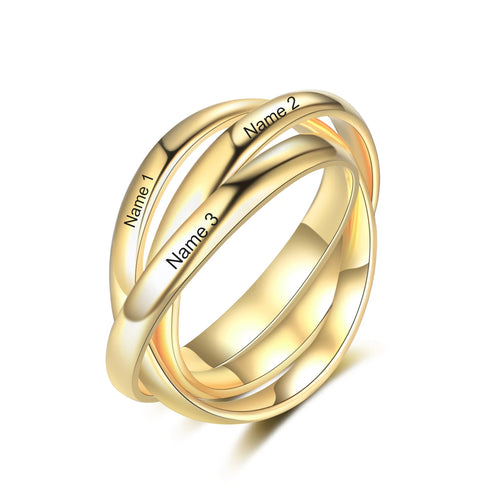 Anillo personalizado con grabado de nombre para mujer