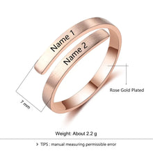 Load image into Gallery viewer, Anillo personalizado con nombres grabados, 3 colores disponibles