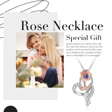 Load image into Gallery viewer, Colgante de flor de Rosa personalizada con piedra natal