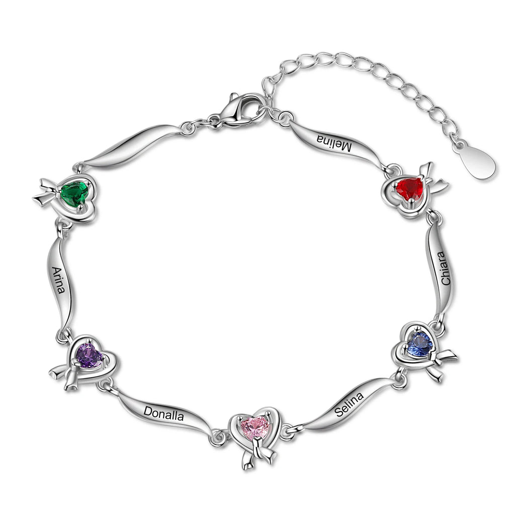 Pulsera personalizada con nudo de corazón