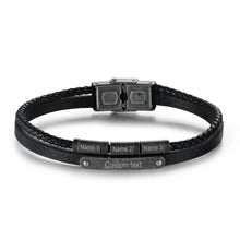 Load image into Gallery viewer, Pulsera de cuero con grabado de nombre personalizado para hombre