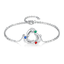 Load image into Gallery viewer, Pulsera personalizada de pies de bebé con piedra natal