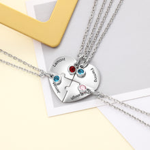 Load image into Gallery viewer, Collar de la Amistad en forma de corazón de acero inoxidable personalizado con piedra natal