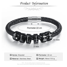 Load image into Gallery viewer, Pulsera de cuero personalizada para hombre