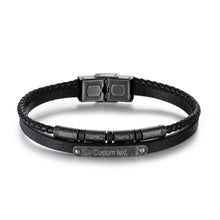 Load image into Gallery viewer, Pulsera de cuero con grabado de nombre personalizado para hombre