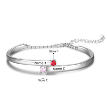 Load image into Gallery viewer, pulsera personalizada con 4 piedras de nacimiento para mujer