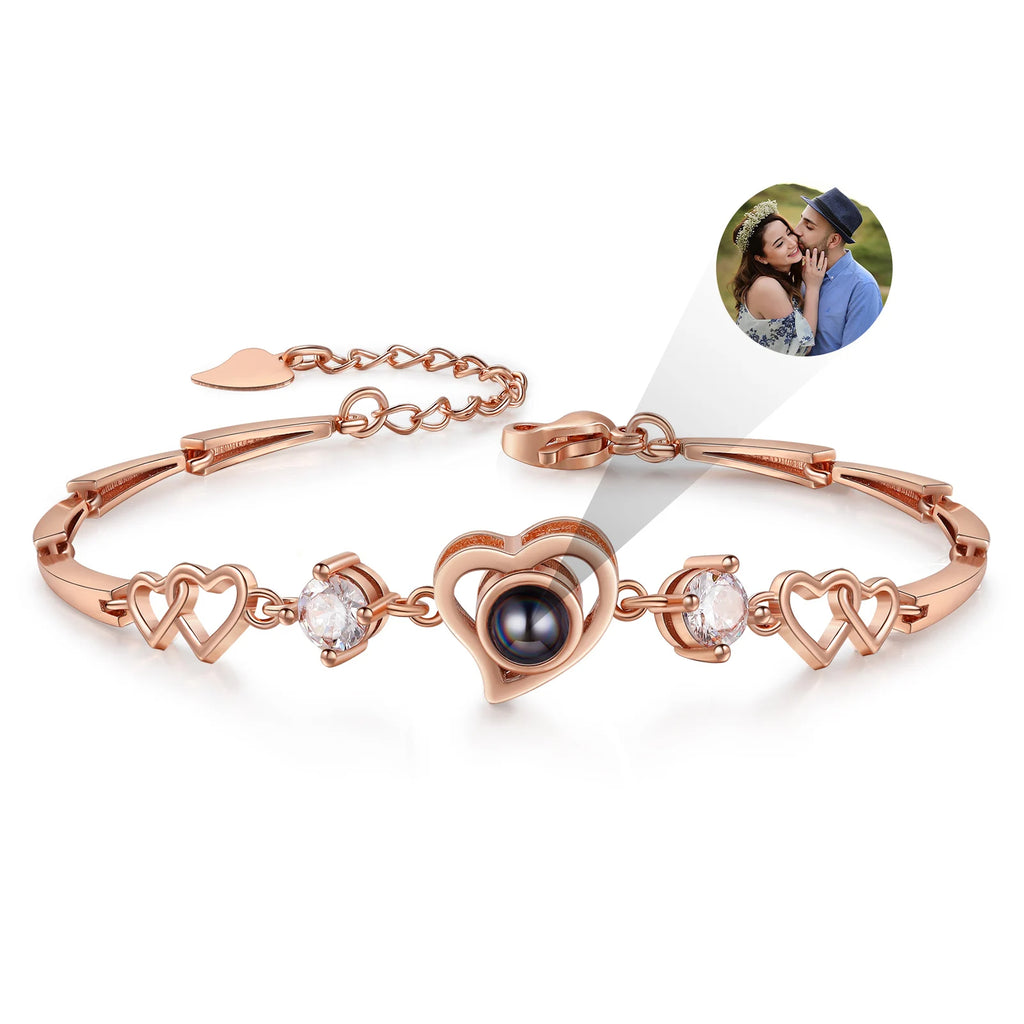 Pulsera de proyección de foto personalizada para hombre y mujer