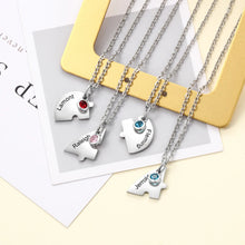 Load image into Gallery viewer, Collar de la Amistad en forma de corazón de acero inoxidable personalizado con piedra natal