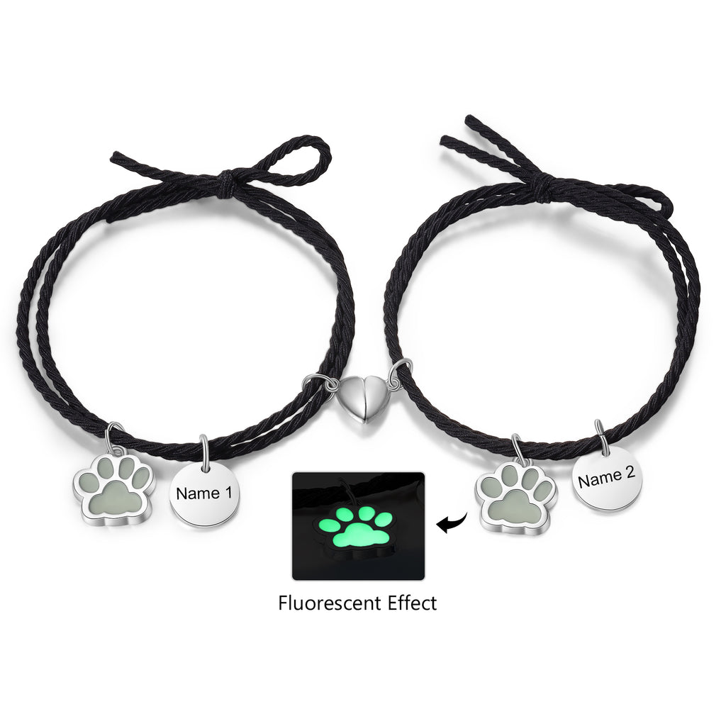 Pulsera de pareja con grabado de nombre personalizado