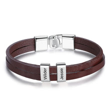 Load image into Gallery viewer, Pulsera de cuentas con grabado personalizado para hombre