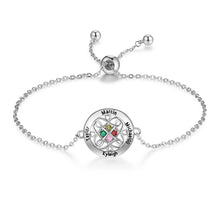 Load image into Gallery viewer, Pulsera de corazón infinito entrelazado personalizable con piedra natal