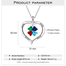 Load image into Gallery viewer, collar de corazón personalizado con grabado de 1-8 nombres