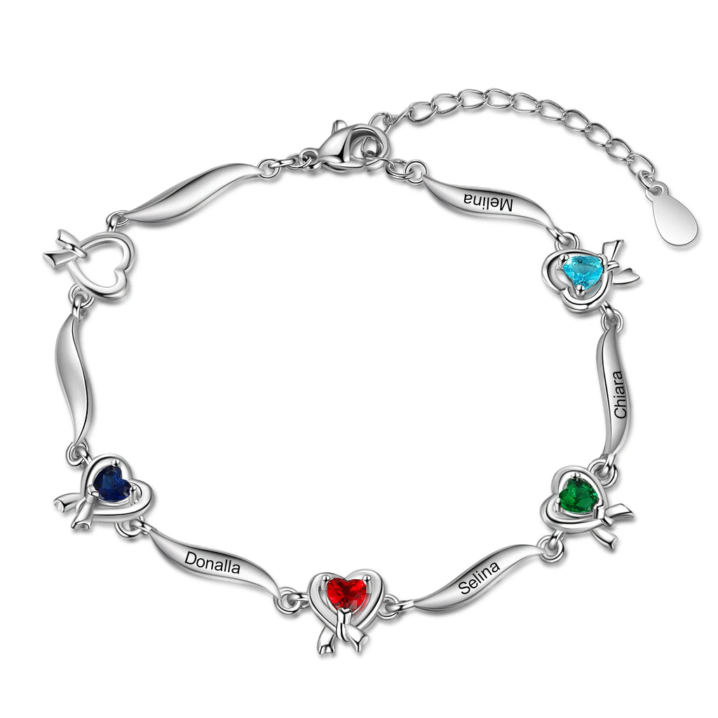 Pulsera personalizada con nudo de corazón