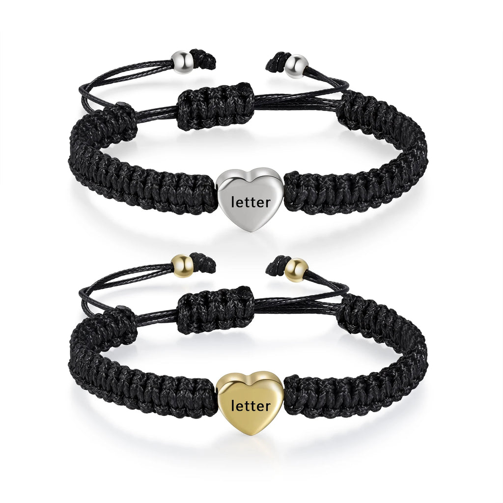 Pulsera de pareja con letras iniciales personalizadas para hombres y mujeres