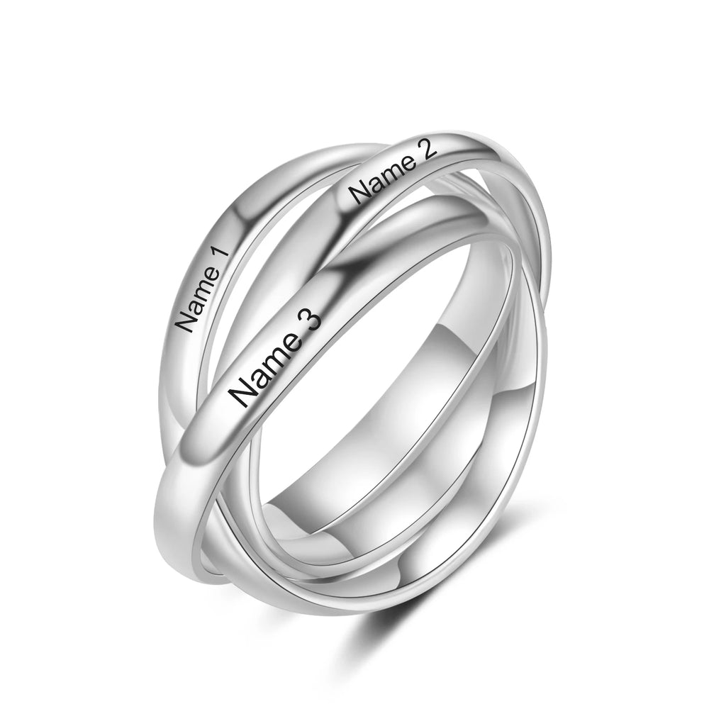 Anillo personalizado con grabado de nombre para mujer