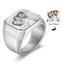 Load image into Gallery viewer, Anillo grabado con foto personalizada para hombre