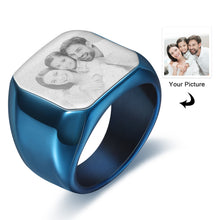 Load image into Gallery viewer, Anillo grabado con foto personalizada para hombre