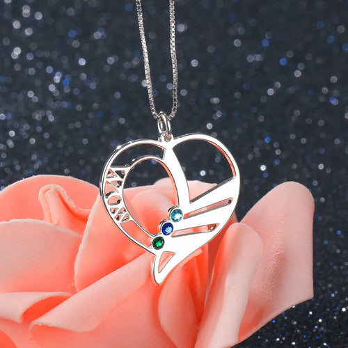 Collares de piedra natal familiares personalizados para esposa