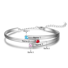 Load image into Gallery viewer, pulsera personalizada con 4 piedras de nacimiento para mujer