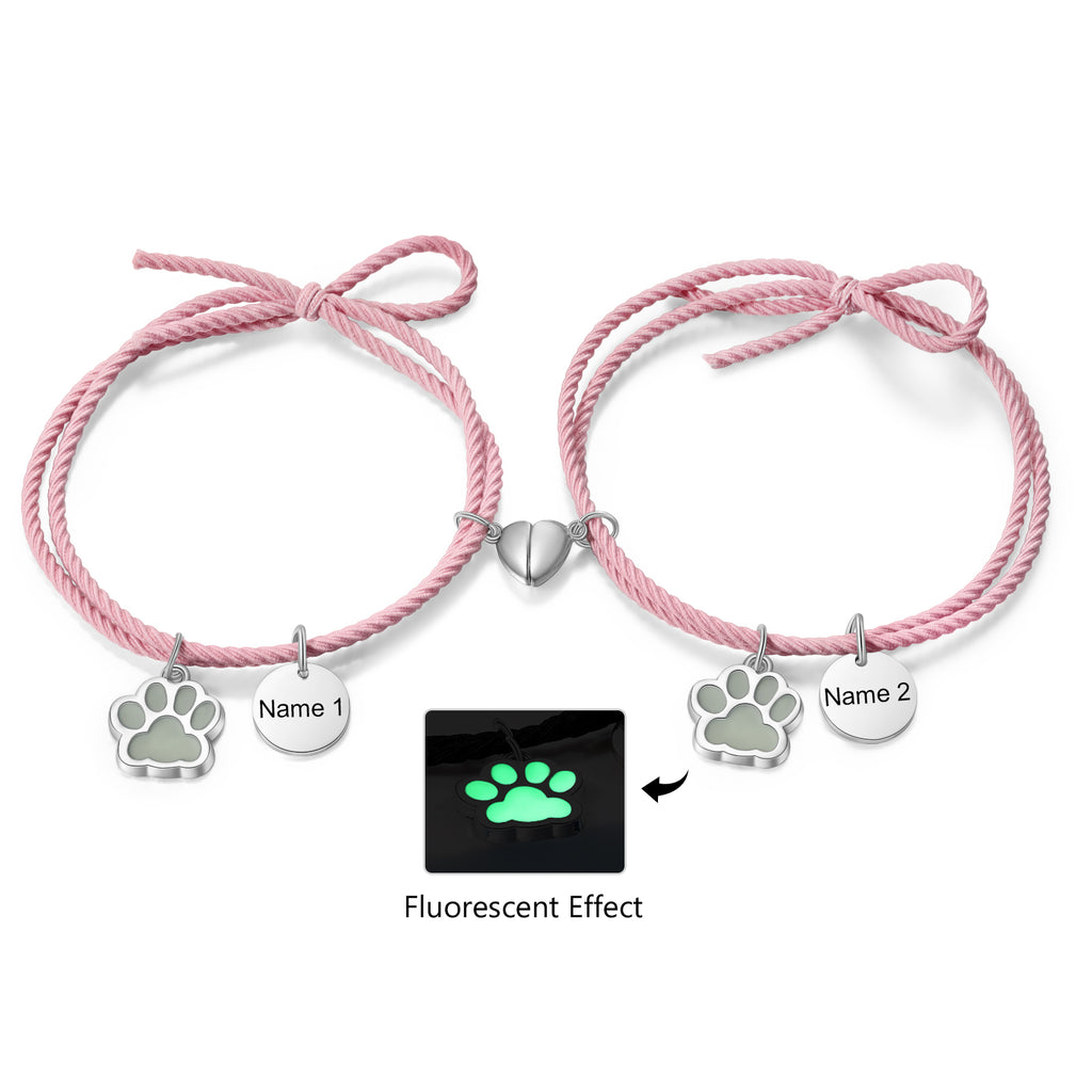 Pulsera de pareja con grabado de nombre personalizado