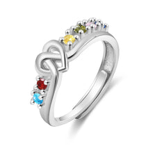 Load image into Gallery viewer, Anillo de madre personalizado con 5-6 piedras de nacimiento