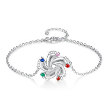 Load image into Gallery viewer, Pulsera personalizada de pies de bebé con piedra natal