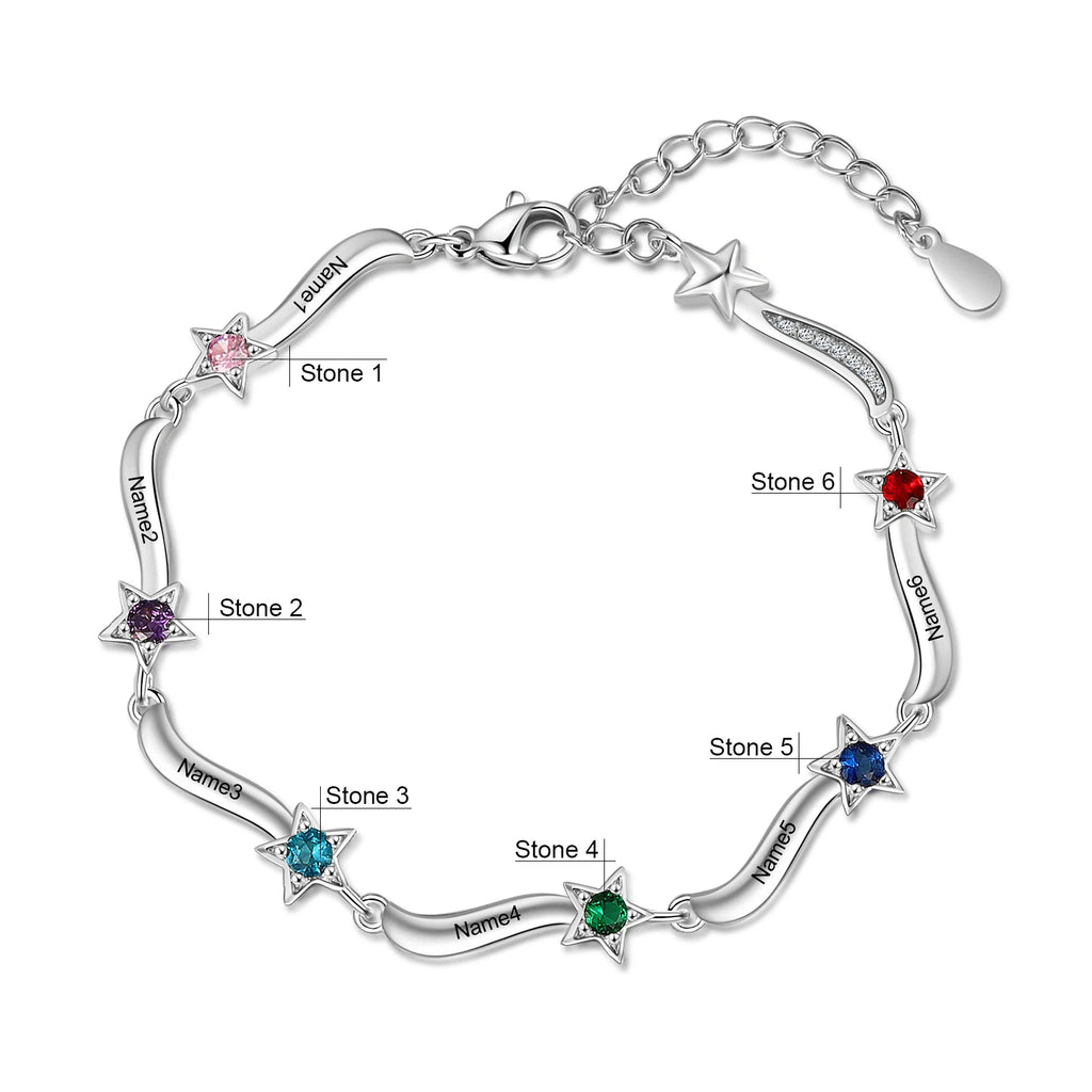 pulsera personalizada con grabado de 2-7 nombres para madres