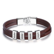 Load image into Gallery viewer, Pulsera de cuentas con grabado personalizado para hombre