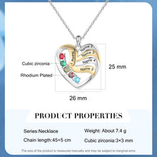 Load image into Gallery viewer, Collar con colgante de corazón de amor personalizado para mujer