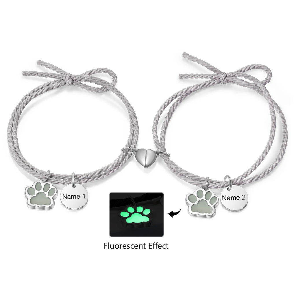 Pulsera de pareja con grabado de nombre personalizado