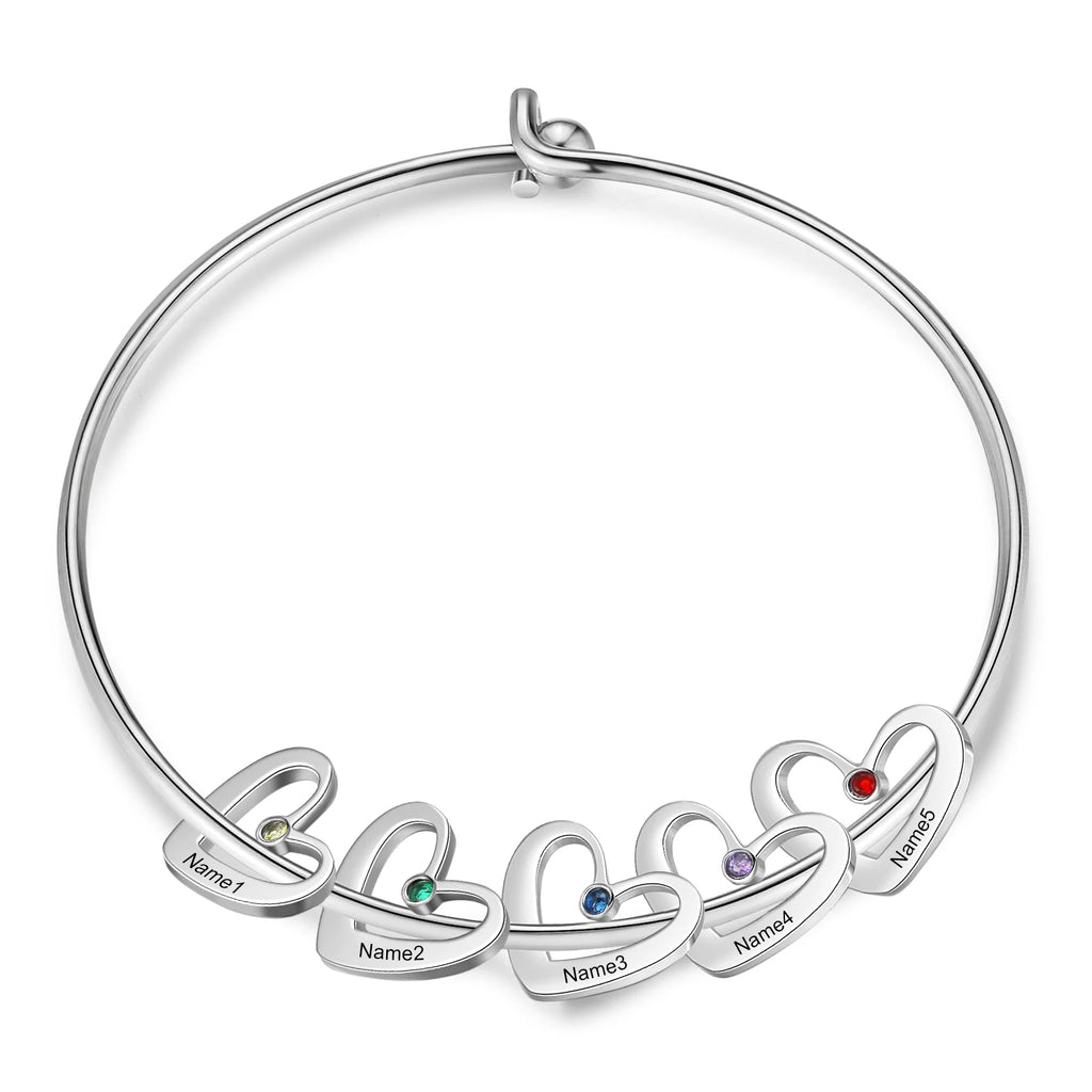 Pulsera personalizada de acero inoxidable con colgante de corazón