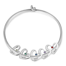 Cargar imagen en el visor de la galería, Pulsera personalizada de acero inoxidable con colgante de corazón