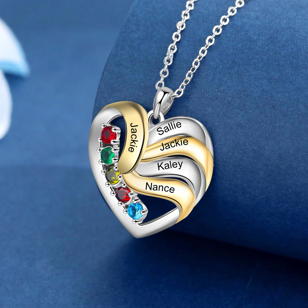 Collar con colgante de corazón de amor personalizado para mujer