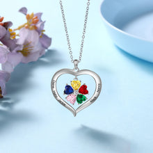 Load image into Gallery viewer, collar de corazón personalizado con grabado de 1-8 nombres